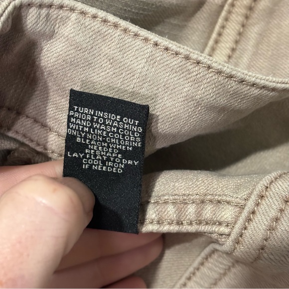 Vtg Denim Jean Vest Button Accent Zipper Pockets Size Medium Taupe Tanish Grey - Picture 7 of 7